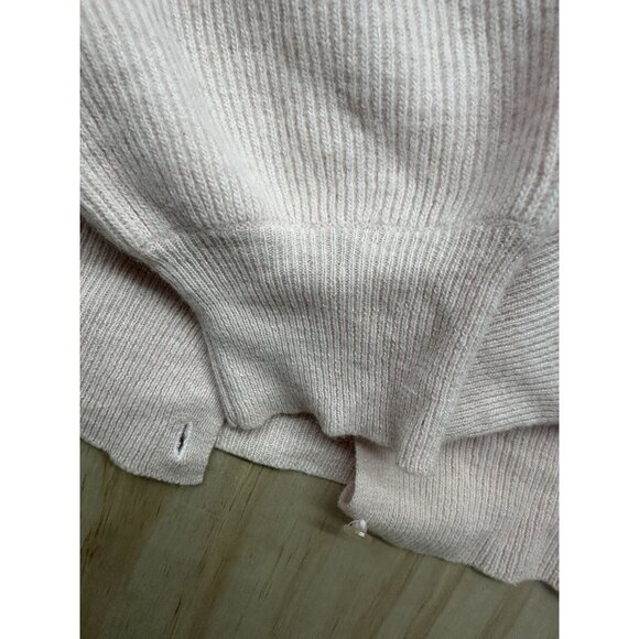 Vintage Yarnworks Women’s Cardigan Sweater Pink Lambswool Angora Blend Ribbed XL - Picture 4 of 8